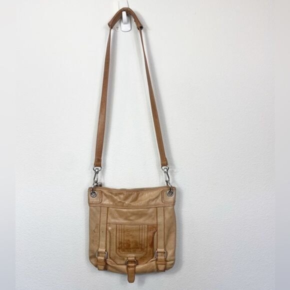 The Sak Tan Leather Crossbody Bag With Adjustable Strap & Front Pocket - Picture 2 of 8